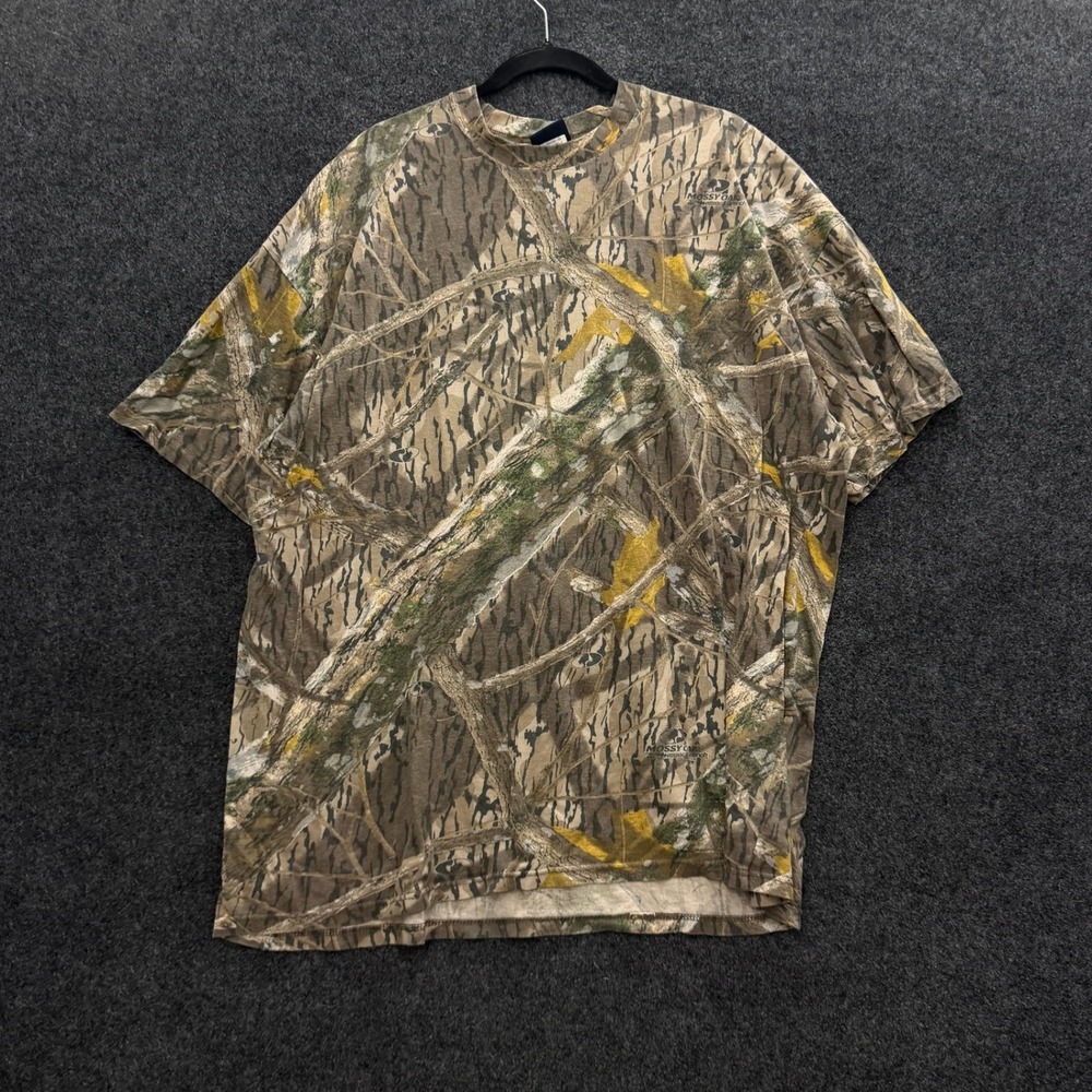Vintage 90s Mossy Oak Shadow Branch Camo T-Shirt Mens 2XL Cotton Hunting Tee